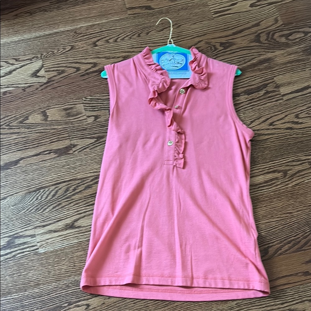 Pink Ruffled Women’s Sleeveless Top